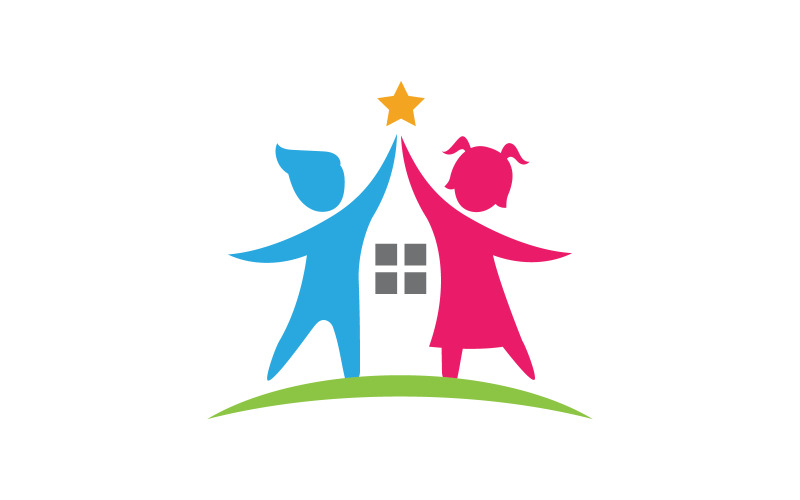 Bambini felici concetto illustrazione vettoriale icona design v.15