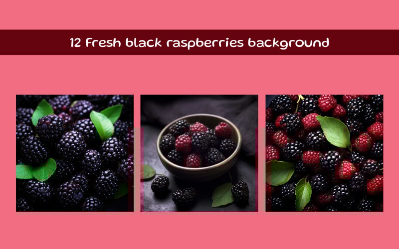 Fresh black raspberries background
