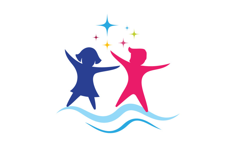 Gelukkig kinderen concept vector illustratie pictogram ontwerp v.11