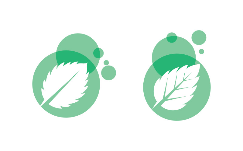 Modelo de design de ilustração de ícone vetorial plano de folhas de hortelã v.28