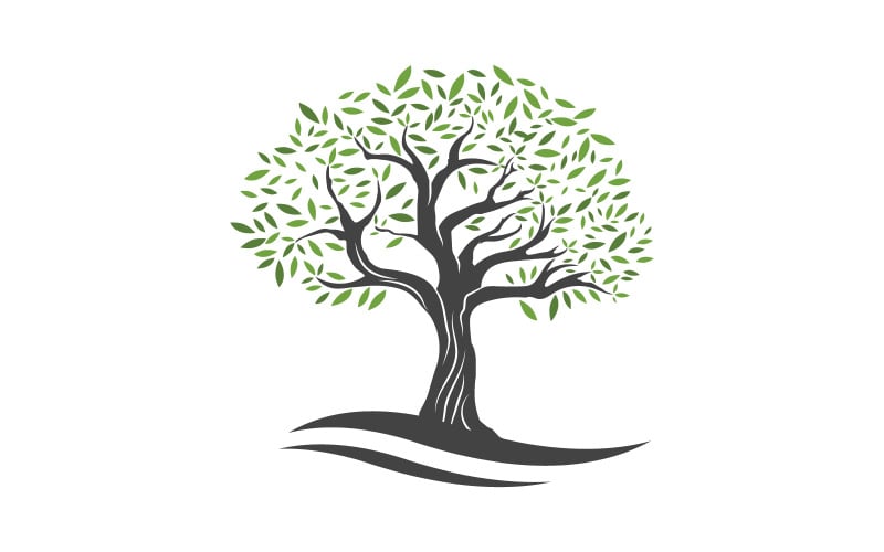 Modèle de conception d'illustration vectorielle d'icône d'arbre fruitier d'olivier v.10