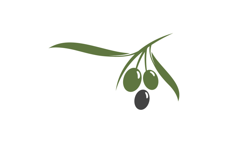 Modèle de conception d'illustration vectorielle d'icône de fruit d'olive v.12