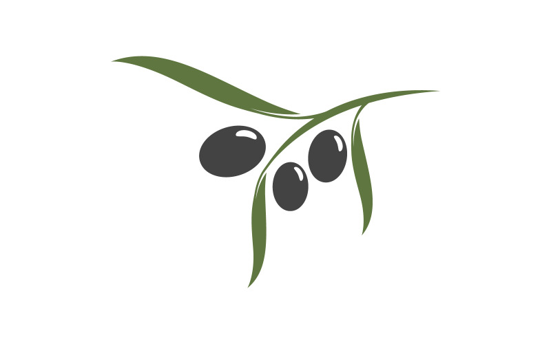 Modello di progettazione dell'illustrazione vettoriale dell'icona del frutto dell'olivo v.17