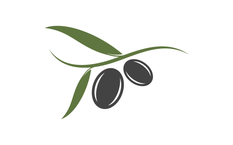 Modello di progettazione dell'illustrazione vettoriale dell'icona del frutto dell'olivo v.7