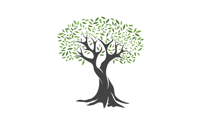 Modello di progettazione dell'illustrazione vettoriale dell'icona dell'albero di ulivo v.18