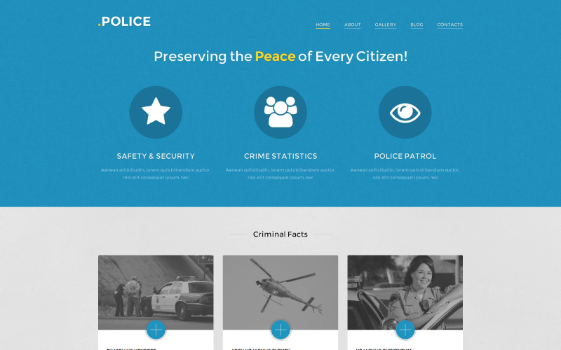 Rendőrség érzékeny WordPress téma