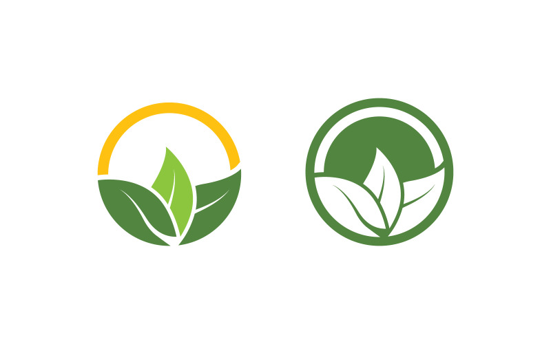 Ekologie listů příroda vegan Šablona návrhu konceptu loga v.3