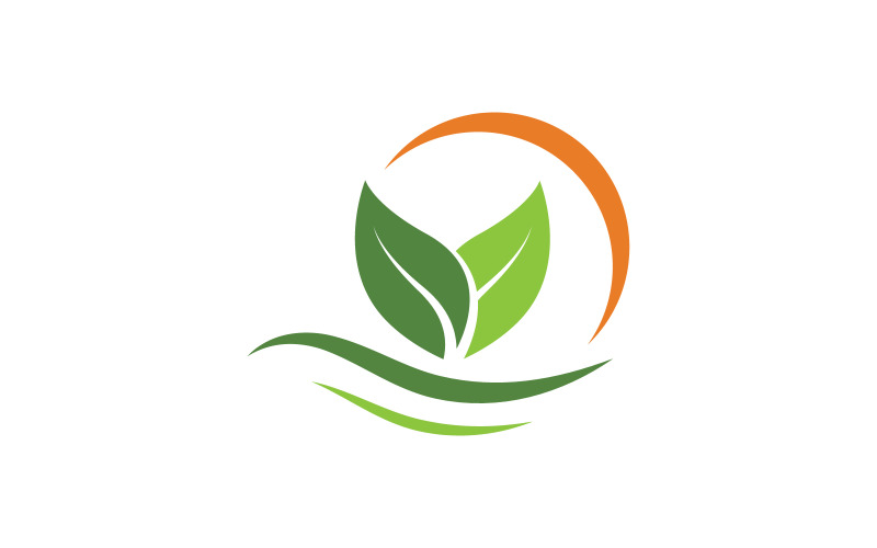 Foglia ecologia natura vegano Logo concept design template v.7