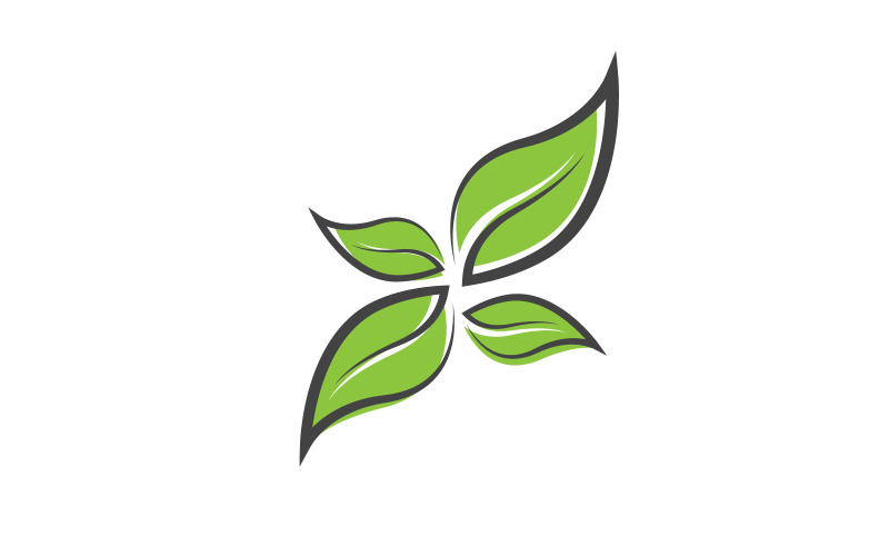 Foglia ecologia natura vegano Logo concept design template v.9