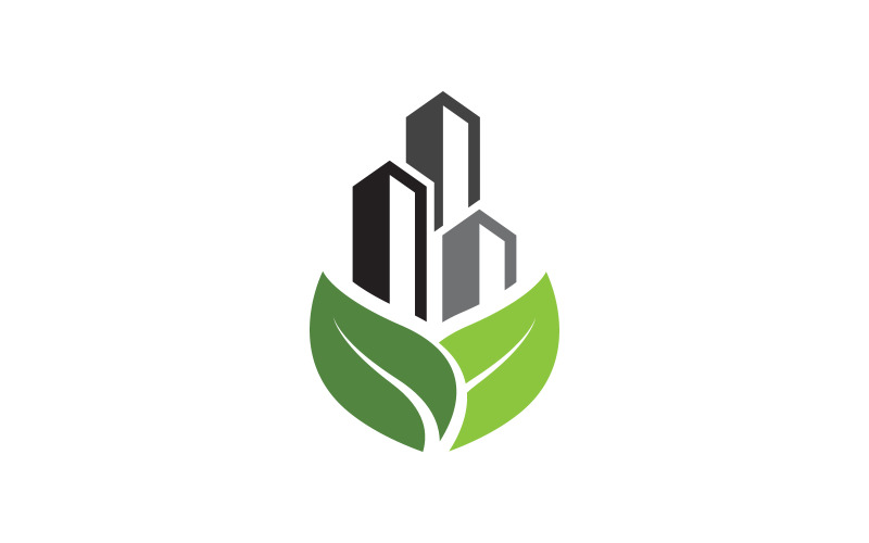 Modello di progettazione del logo per immobili, proprietà e costruzioni v.1