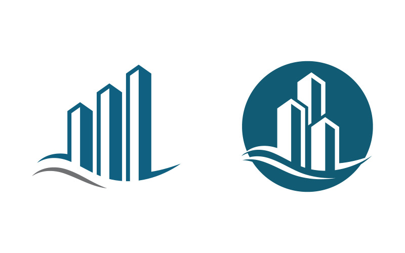 Onroerend goed, eigendom en bouw Logo-ontwerpsjabloon v.4