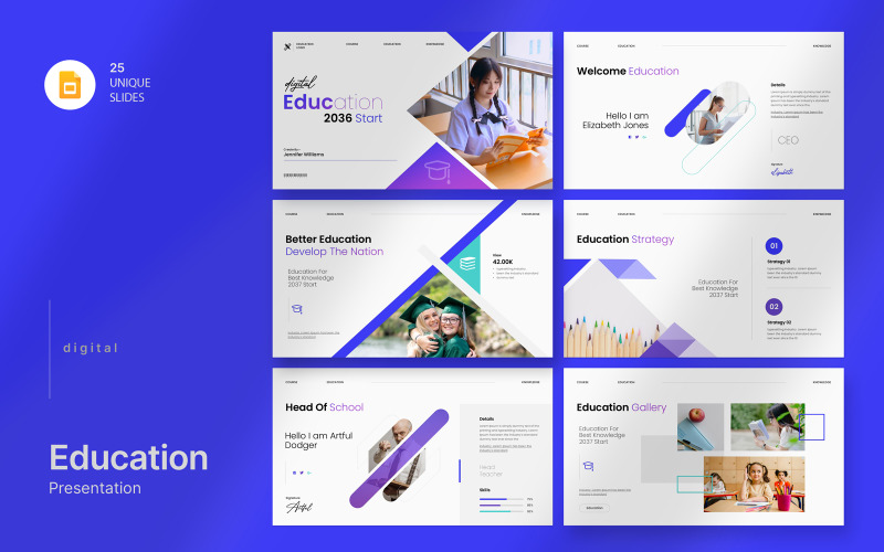 Шаблон Google Slide для цифрової освіти 2037 року