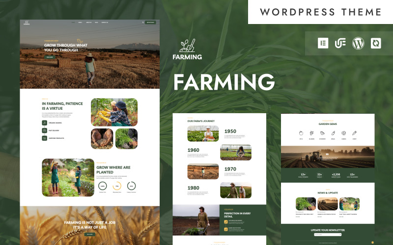 Farming - Moderní zemědělství a zemědělství WordPress Elementor téma