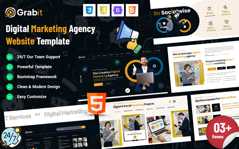 Grabit – šablona webu pro digitální marketing