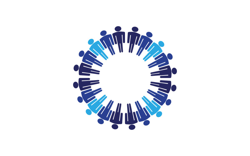 Illustration vectorielle de groupe de travail d'icônes de personnes v.3
