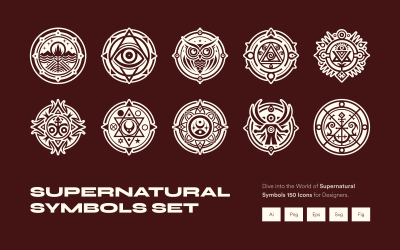 Moderna övernaturliga symboler Set