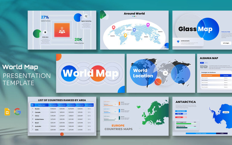 Plantilla de actualización de mapas del mundo de Google
