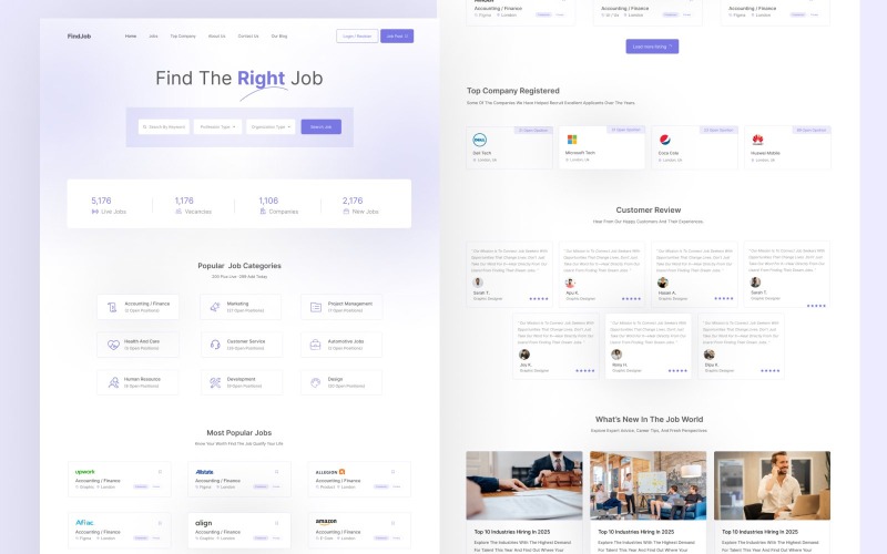 Find Job Figma Design Ui Template Design