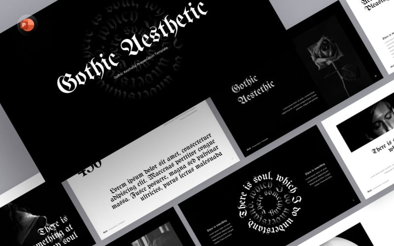 Gotische esthetische PowerPoint-sjabloon