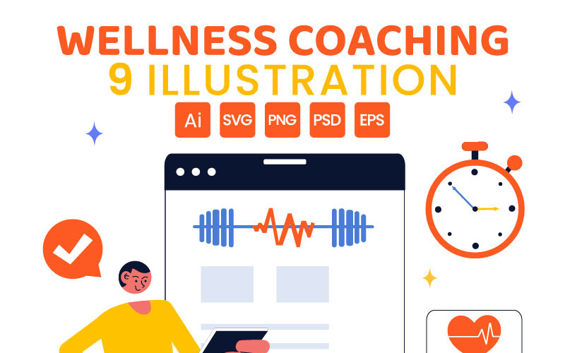 9 Personlig Wellness Coaching Illustration