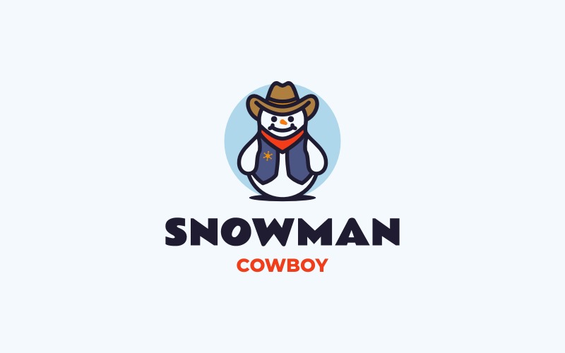 Logo de mascotte simple de bonhomme de neige 26