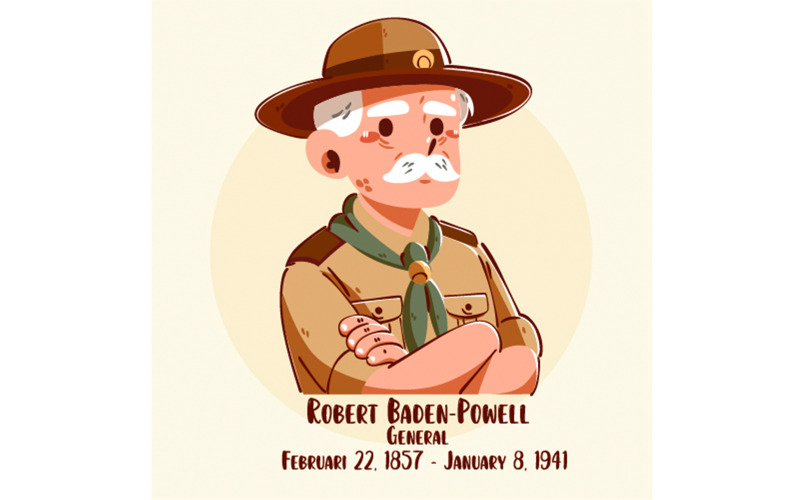 Lord Baden Powell Icon Elements Ilustracja