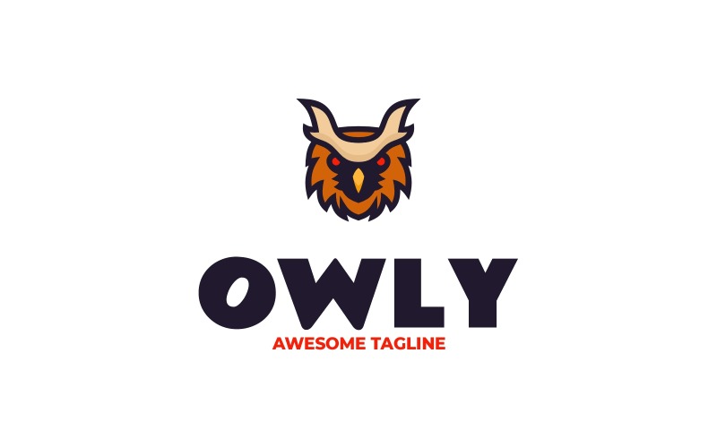 Modèle de logo de mascotte simple Owlco 2