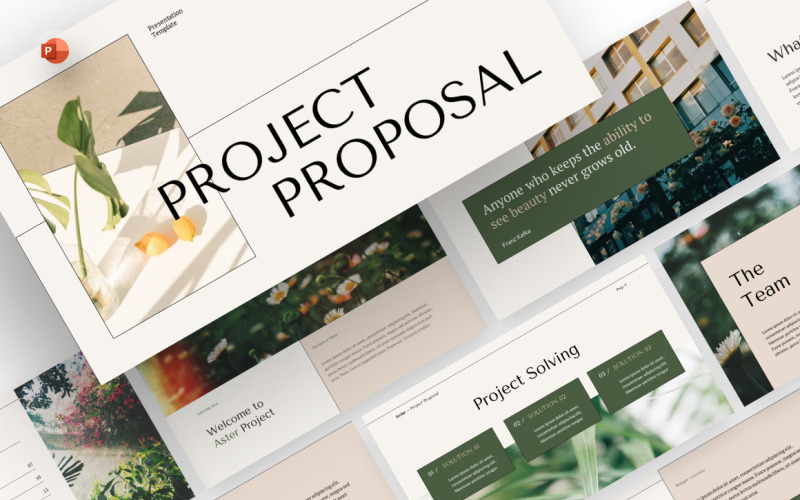 Modelo de PowerPoint de proposta de projeto Aster