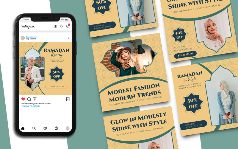 Ramazan İndirimi Instagram Gönderi Şablonu 893