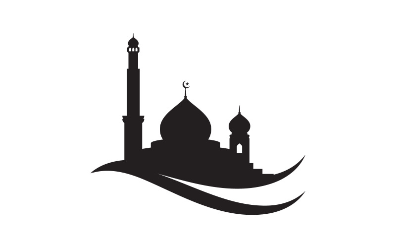 Islamisk byggnad Moské logotyp Illustration designmall v.24