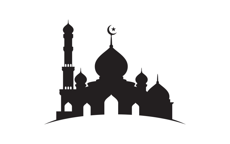 Islamisk byggnad Moské Logotyp Illustration designmall v.29