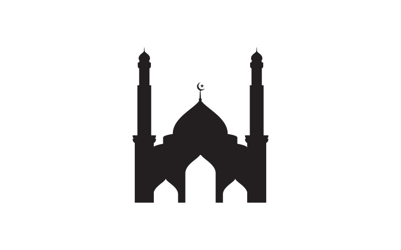 Islamisk byggnad Moské logotyp Illustration designmall v.35