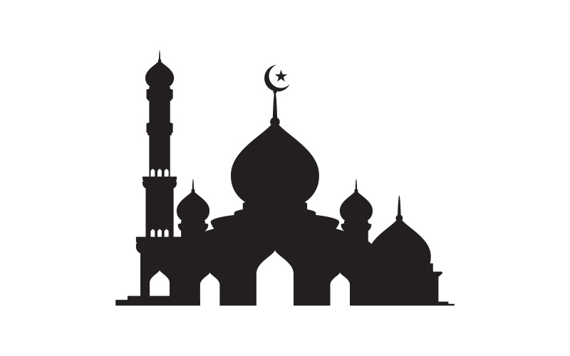 Islamitische Gebouw Moskee Logo Illustratie ontwerp sjabloon v.18