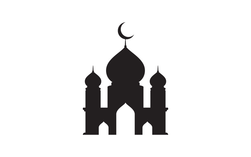 Islamitische Gebouw Moskee Logo Illustratie ontwerp sjabloon v.19