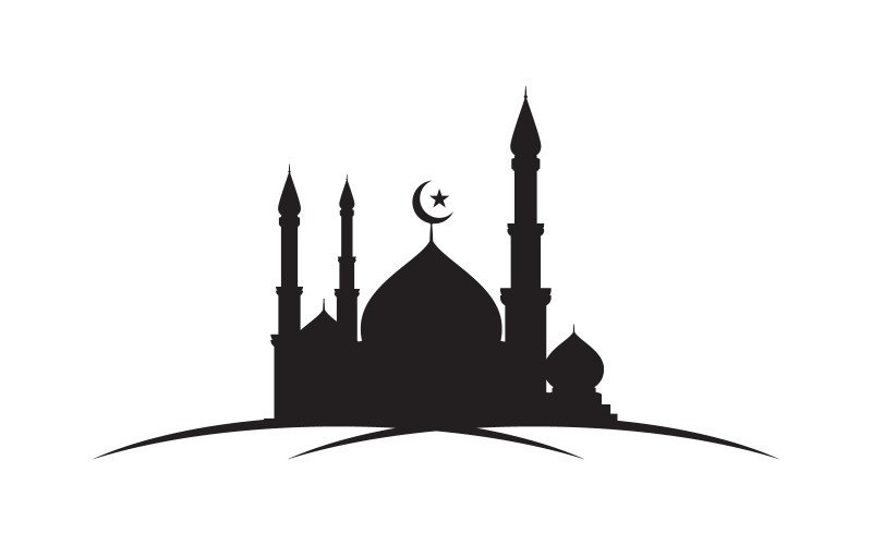 Islamitische Gebouw Moskee Logo Illustratie ontwerp sjabloon v.32