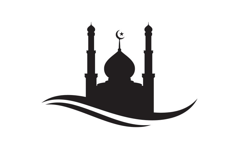 Szablon projektu logo meczetu budynku islamskiego v.9
