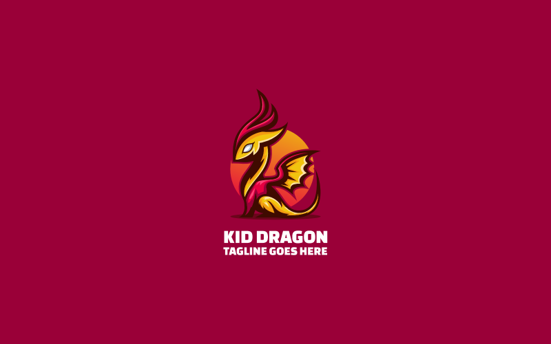 Kid Dragon Mascot Cartoon Logo