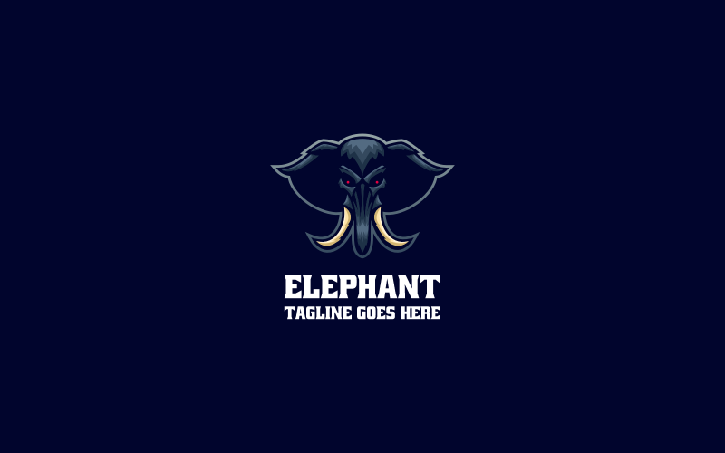 Logo de dessin animé de mascotte d'éléphant 25