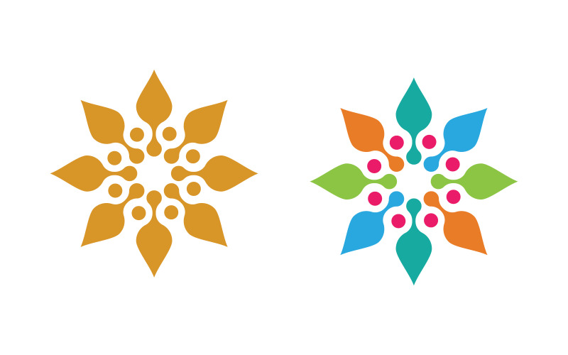 Beleza flor ilustração vetor ícone logotipo design modelo v.2