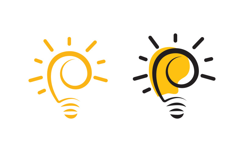 Lampadina Creatività simbolo logo design illustrazione v.7