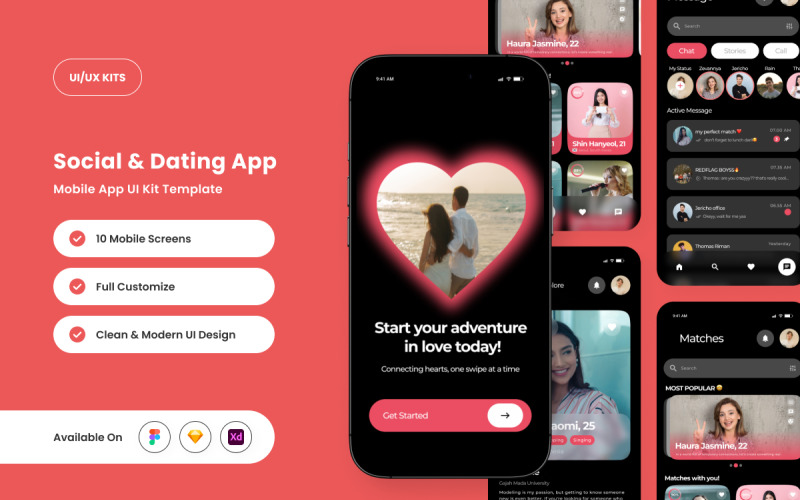 Matchify – moderní sociální a datovací aplikace UI Kit