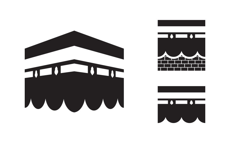 Modèle de conception d'icône d'illustration vectorielle Kaaba v.24