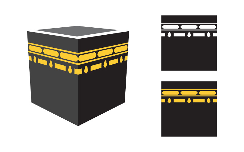 Modèle de conception d'icône d'illustration vectorielle Kaaba v.26