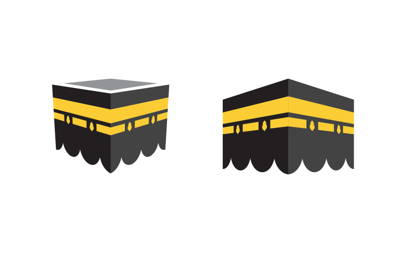 Modello di progettazione dell'icona dell'illustrazione vettoriale della Kaaba v.25