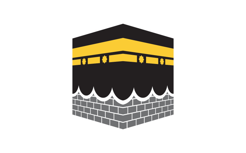 Modello di progettazione dell'icona dell'illustrazione vettoriale della Kaaba v.28