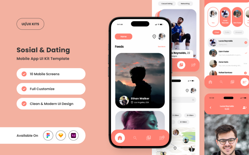 BlissMatch - Kit de interfaz de usuario para aplicación premium de citas y redes sociales