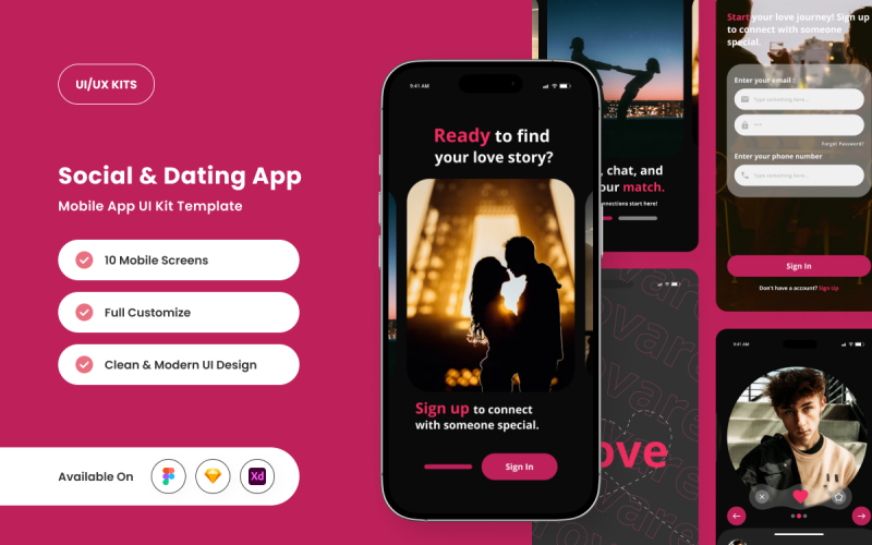 Trovare Love – Schickes Dating-App-UI-Kit