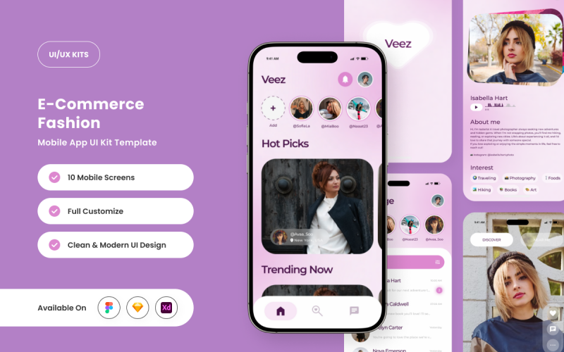 Veez - Interfaccia utente dell'app di incontri sociali giocosa e coinvolgente
