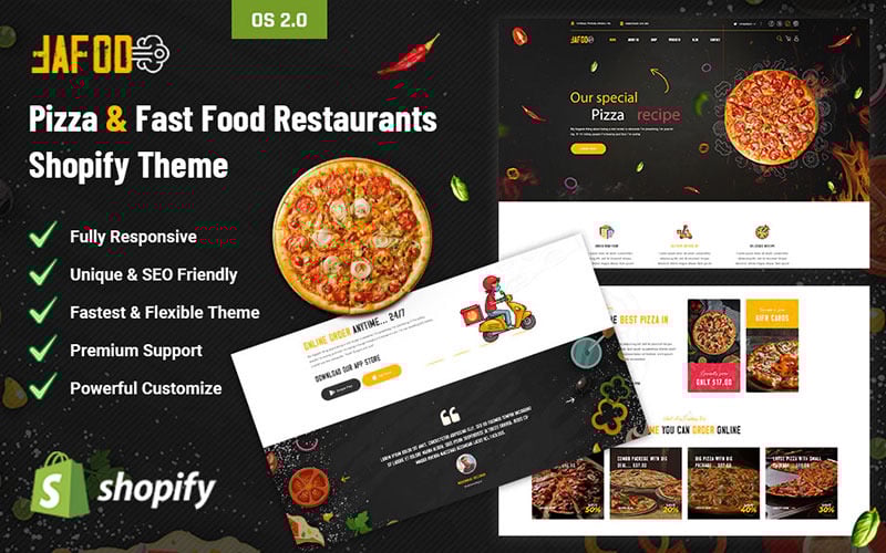 Fafod – тема Shopify для піци та ресторанів швидкого харчування