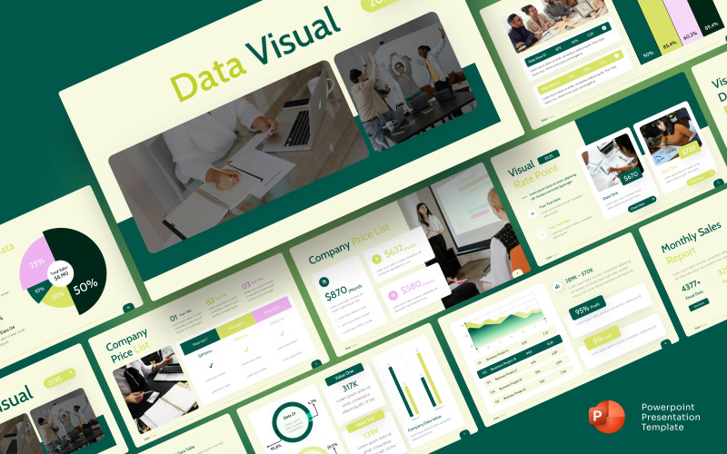 Modèle de présentation PowerPoint de données visuelles
